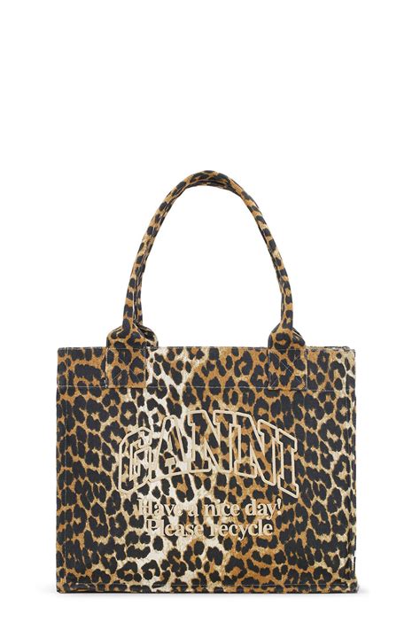 ganni leopard tote bag|leopard print tote bags.